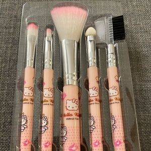 Hello Kitty Pink Makeup Brush Set Blush Eyeshadow Kawaii Cute Girl Cosmetic Eye